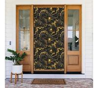 Decorazioni per porte - Stampa di drago con fulmine dorate per autunno inverno striscione per porta anteriore, copertura per cartello primaverile estivo da appendere per esterni e interni, decorazione
