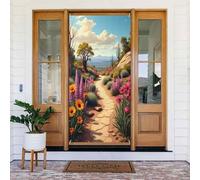 Decorazioni per porte - Stampa di fiori del deserto dei cartoni animati n. 21 striscioni per porte autunnali e invernali, per la primavera e l'estate, sfondo da appendere per esterni e interni