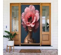 Decorazioni per porte - Stampa di papaveri con donne n. 71 per autunno inverno striscione per porta anteriore, copertura per cartello primaverile estivo da appendere per esterni e interni, decorazione