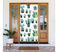 Decorazioni per porte - Stampa di piante grasse con cactus autunnali e invernali, striscioni per porte anteriori, per primavera ed estate, sfondo da appendere per esterni e interni, decorazione da