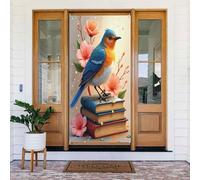 Decorazioni per porte - Stampa di un libro di Bluebird n. 39 per autunno e inverno, striscione per porta anteriore, per primavera ed estate, sfondo da appendere per esterni e interni, decorazione da