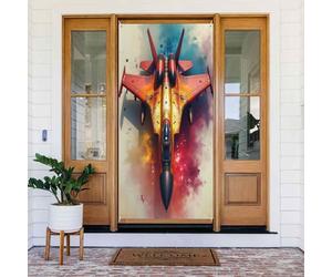 Decorazioni per porte - Stampa dipinta Cool Fighter No.7 Banner per porta autunno inverno per davanti, copertura per cartello primaverile estivo da appendere per esterni e interni, decorazione da