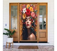 Decorazioni per porte - Stampa floreale con corona da donna n. 13 striscioni per porte autunnali e invernali, per la primavera e l'estate, sfondo da appendere per esterni e interni, decorazione da