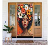Decorazioni per porte - Stampa floreale con corona da donna n. 14 striscioni per porte autunnali e invernali, per la primavera e l'estate, sfondo da appendere per esterni e interni, decorazione da