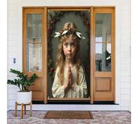 Decorazioni per porte - Stampa floreale con corona n. 3 striscioni per porte per autunno inverno per davanti, copertura per cartelli primaverili ed estivi, da appendere, per esterni e interni