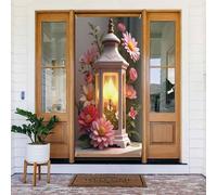 Decorazioni per porte - Stampa floreale con lanterna luminosa n. 15 striscioni per porte per primavera estate per davanti, cartello autunnale invernale, sfondo da appendere per esterni e interni