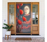 Decorazioni per porte - Stampa floreale e luna n. 52 striscioni per porte per autunno inverno per davanti, copertura per cartelli primaverili ed estivi, da appendere, per esterni e interni
