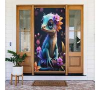 Decorazioni per porte - Stampa floreale lucertola n. 635 striscioni per porte autunnali e invernali, per la primavera e l'estate, da appendere, per esterni e interni, 1,8 x 0,9 m