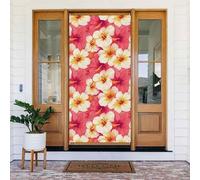 Decorazioni per porte - Stampa floreale rosa e bianca per primavera estate banner per porta anteriore, autunno inverno cartello copertura banner da appendere sfondo per esterni interni e vigilia