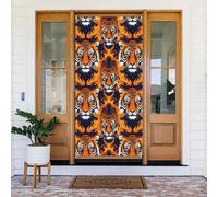 Decorazioni per porte - Stampa gialla con testa di tigre per autunno inverno banner per porta anteriore, copertura per cartello primaverile estivo da appendere per esterni e interni ed esterni