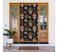 Decorazioni per porte - Stampa in maschera viola oro autunno inverno banner per porta anteriore, copertura per cartello primaverile estivo da appendere sfondo per esterni e interni, decorazione da