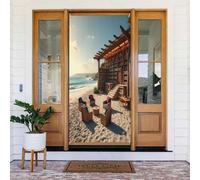 Decorazioni per porte - Stampa luminosa per libreria da spiaggia n. 73 per autunno inverno banner per porta anteriore, copertura per cartello primaverile estivo da appendere per esterni e interni
