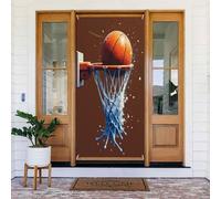 Decorazioni per porte, stampa minimalista con pallacanestro n. 19, striscioni per porte per autunno e inverno, per la primavera, l'estate, da appendere, per esterni e interni, decorazione da parete