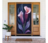 Decorazioni per porte - Stampa moderna botanica malva n. 54 striscioni per porte primaverili ed estive, per la parte anteriore, autunno inverno, cartello da appendere per esterni e interni