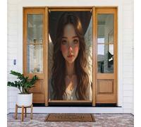 Decorazioni per porte - Stampa moderna con angelo n. 174 striscioni per porte anteriori autunnali e invernali, copertura per cartelli primaverili ed estivi, da appendere, per esterni e interni, 1,8 x