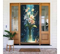 Decorazioni per porte - Stampa moderna con bouquet n. 45, striscioni per porte autunnali e invernali, per la primavera e l'estate, da appendere, per esterni e interni, decorazione da parete, 1,8 x 0,9