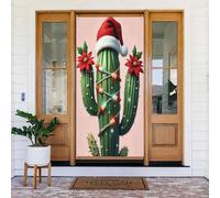 Decorazioni per porte - Stampa moderna con cactus verde foresta n. 67 striscioni per porte autunnali e invernali, per la primavera e l'estate, da appendere, per esterni e interni, 1,8 x 0,9 m