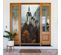 Decorazioni per porte - stampa moderna con castello avorio n. 97 striscioni per porte primaverili ed estive, per la parte anteriore, per autunno e inverno, sfondo da appendere per esterni e interni