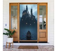 Decorazioni per porte - Stampa moderna con castello e barca n. 99 striscioni per porte autunnali e invernali, per la primavera, l'estate, da appendere, per esterni e interni, decorazione da parete