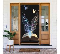 Decorazioni per porte - stampa moderna con farfalla e libro n. 20 striscioni per porte autunnali e invernali, per la primavera e l'estate, sfondo da appendere per esterni, interni, decorazione da