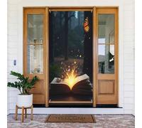 Decorazioni per porte - stampa moderna con farfalla e libro n. 405 striscioni per porte anteriori autunnali e invernali, per primavera ed estate, sfondo da appendere per esterni, interni, decorazione