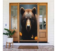 Decorazioni per porte - stampa moderna con farfalla e orso n. 534 striscioni per porta primaverile estate per davanti, cartello autunnale invernale da appendere per esterni e interni, decorazione da