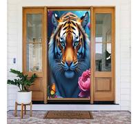 Decorazioni per porte - stampa moderna con farfalla e tigre n. 657 striscioni per porte autunnali e invernali, per la primavera, l'estate, da appendere, per esterni e interni, decorazione da parete