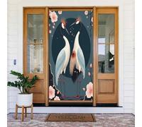 Decorazioni per porte - Stampa moderna con gru n. 8, striscioni per porte autunnali e invernali, per la primavera e l'estate, sfondo da appendere per esterni e interni, decorazione da parete, 1,8 x