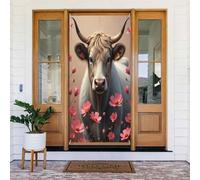 Decorazioni per porte - Stampa moderna con toro n. 88 striscioni per porte per autunno inverno per davanti, copertura per cartelli primaverili ed estivi, sfondo da appendere per esterni e interni