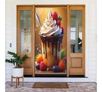 Decorazioni per porte - Stampa moderna con torta n. 11 striscioni per porte primaverili ed estive per davanti, per autunno e inverno, sfondo da appendere per esterni e interni, decorazione da parete