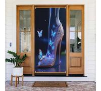 Decorazioni per porte - Stampa moderna farfalla azzurra n. 216 striscioni per porte autunnali e invernali, per la primavera e l'estate, sfondo da appendere per esterni, interni, decorazione da parete