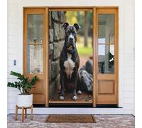 Decorazioni per porte - stampa moderna realistica dello Staffordshire n. 12 striscioni per porte primaverili ed estive, per la parte anteriore, autunno inverno, cartello da appendere per esterni e
