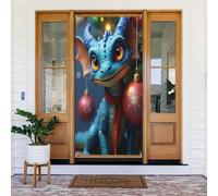 Decorazioni per porte - Stampa natalizia con drago carino n. 786 striscioni per porte autunnali e invernali, per la primavera, l'estate, da appendere, per esterni e interni, decorazione da parete, 1,8