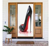 Decorazioni per porte - stampa nera con tacco alto n. 13 striscioni per porte autunnali e invernali, per la primavera e l'estate, sfondo da appendere per esterni e interni, decorazione da parete, 1,8