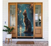Decorazioni per porte - Stampa notte di gatto n. 29 striscioni per porta autunno inverno per davanti, copertura per cartelli primaverili ed estivi, sfondo da appendere per esterni e interni
