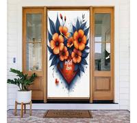 Decorazioni per porte - Stampa primaverile estate fiore amore n. 410 striscioni per porta per davanti, cartello invernale autunnale, sfondo da appendere per esterni e interni, decorazione da parete