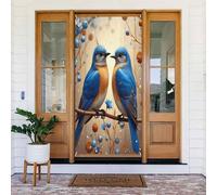 Decorazioni per porte - Stampa realistica Bluebird n. 53 Banner per porta autunnale invernale per davanti, copertura per cartello primaverile estivo da appendere per esterni e interni, decorazione da