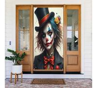 Decorazioni per porte - Stampa realistica con clown n. 6 striscioni per porte autunnali e invernali per davanti, per primavera ed estate, sfondo da appendere per esterni e interni, decorazione da