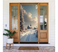 Decorazioni per porte - Stampa realistica della chiesa n. 51 striscioni per porte autunnali e invernali, per la primavera e l'estate, sfondo da appendere per esterni e interni, decorazione da parete