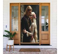 Decorazioni per porte - Stampa realistica di coppia romantica n. 27 striscioni per porte autunnali e invernali, per la primavera, l'estate, sfondo da appendere per esterni, interni, decorazione da
