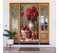 Decorazioni per porte - Stampa rosa bacca rossa n. 22 striscioni per porte autunnali e invernali, per la primavera e l'estate, sfondo da appendere per esterni e interni, decorazione da parete per
