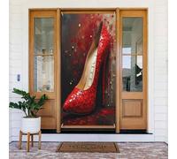 Decorazioni per porte - Stampa rossa a stiletto n. 14 striscioni per porte autunnali e invernali, per la primavera e l'estate, sfondo da appendere per esterni e interni, decorazione da parete, 1,8 x