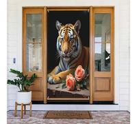 Decorazioni per porte - Stampa tigre rosa n. 591 Striscione per porta primaverile estate per davanti, cartello autunnale invernale da appendere per esterni e interni, decorazione da parete per vigilia