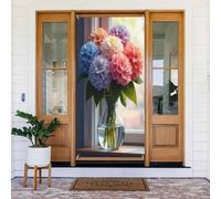 Decorazioni per porte - Vaso di fiori stampa colorata n. 231 striscioni per porta autunno inverno per davanti, copertura per cartelli primaverili ed estivi, sfondo da appendere per esterni e interni