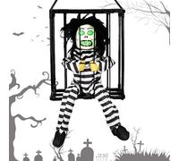 Decorazioni per prigionieri di Halloween | Gabbia Spaventosa Prigioniero Decorazioni per la casa stregata, urlanti, Giocattoli Spaventosi di Halloween con sensore di Movimento, Decorazioni