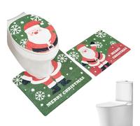 Decorazioni per servizi igienici di Natale - Set di sedili per sedili da cartone animato, tappeto da bagno anti -slip | Punteggi della scena del pavimento per le vacanze per un dormitorio di appartame