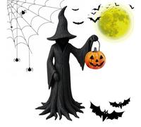 Decorazioni per streghe di Halloween, statuetta strega a botte, statua spettrale da scrivania, ornamento streghe incantate, decorazione autunnale raccapricciante per case infestate, tavoli da cucina