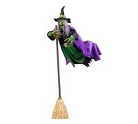 Decorazioni per streghe volanti da 1,8 m, spaventosa volante con scopa, Animatronics puntelli di Halloween con suoni e spaventose, decorazione per , decorazioni di Halloween per