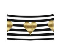 Decorazioni per striscioni di Halloween con stampa a righe a forma di cuore, cartello da appendere per interni ed esterni, forniture per feste con occhielli in metallo