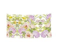 Decorazioni per striscioni di Halloween con stampa di fiori viola e gialli, cartello da appendere per interni ed esterni, forniture per feste con occhielli in metallo